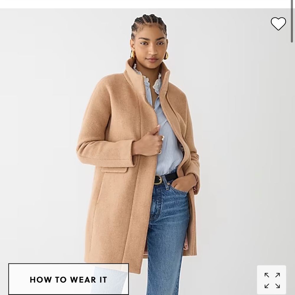 Jcrew cocoon coat in Italian stadium-cloth